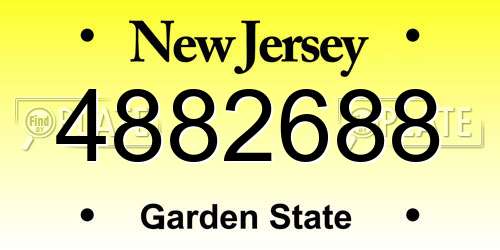 4882688 New Jersey License Plate