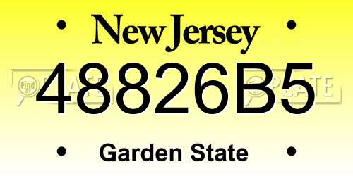 48826B5 New Jersey License Plate