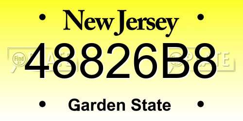 48826B8 New Jersey License Plate