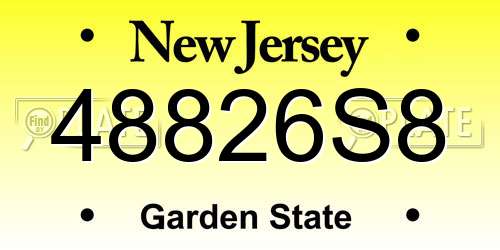 48826S8 New Jersey License Plate