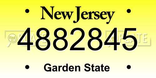 4882845 New Jersey License Plate