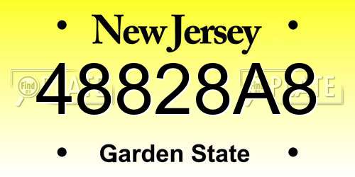 48828A8 New Jersey License Plate