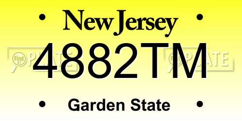 4882TM New Jersey License Plate