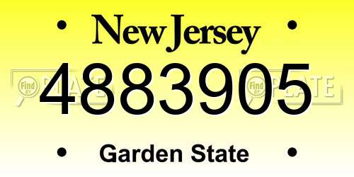 4883905 New Jersey License Plate