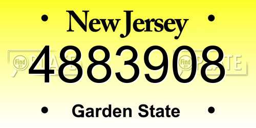 4883908 New Jersey License Plate