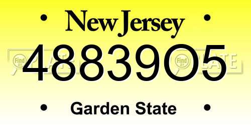 48839O5 New Jersey License Plate