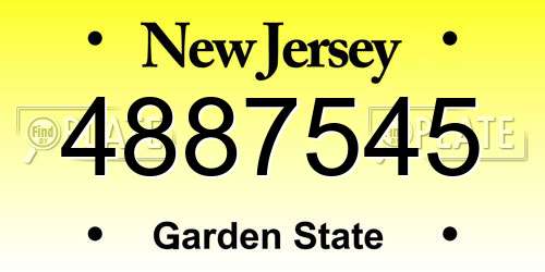4887545 New Jersey License Plate