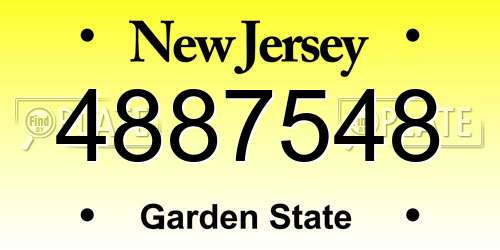 4887548 New Jersey License Plate