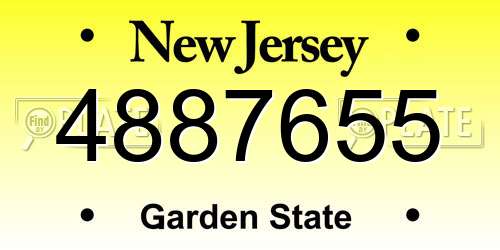 4887655 New Jersey License Plate
