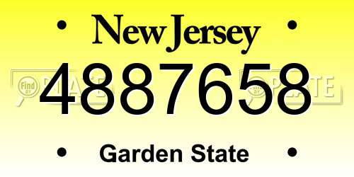 4887658 New Jersey License Plate