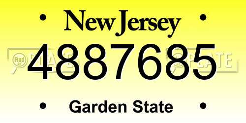 4887685 New Jersey License Plate