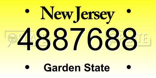 4887688 New Jersey License Plate