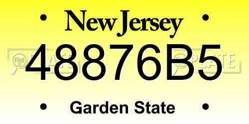 48876B5 New Jersey License Plate