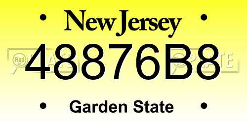 48876B8 New Jersey License Plate