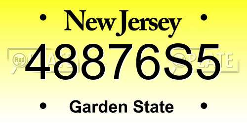 48876S5 New Jersey License Plate