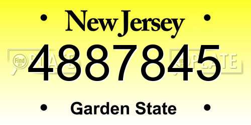 4887845 New Jersey License Plate