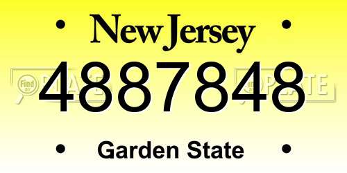 4887848 New Jersey License Plate
