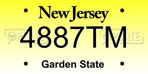 4887TM New Jersey License Plate