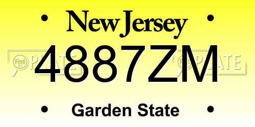 4887ZM New Jersey License Plate