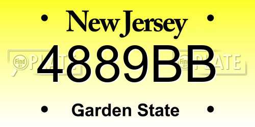 4889BB New Jersey License Plate