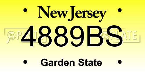 4889BS New Jersey License Plate