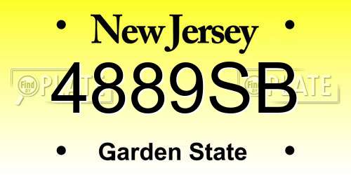 4889SB New Jersey License Plate