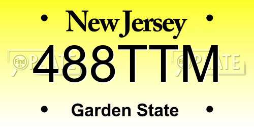 488TTM New Jersey License Plate