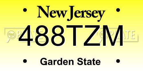 488TZM New Jersey License Plate