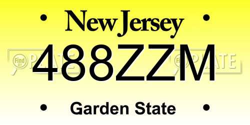 488ZZM New Jersey License Plate