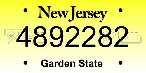 4892282 New Jersey License Plate