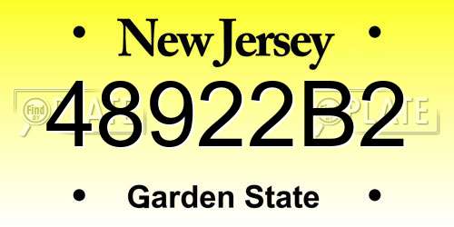 48922B2 New Jersey License Plate