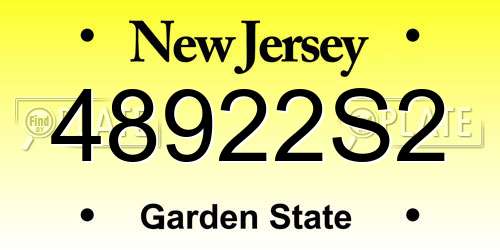 48922S2 New Jersey License Plate