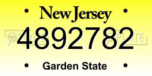 4892782 New Jersey License Plate