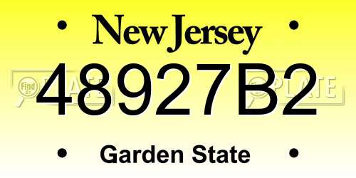 48927B2 New Jersey License Plate