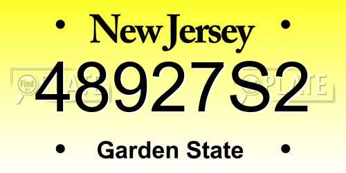 48927S2 New Jersey License Plate