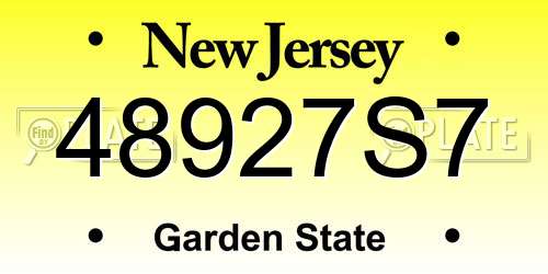 48927S7 New Jersey License Plate