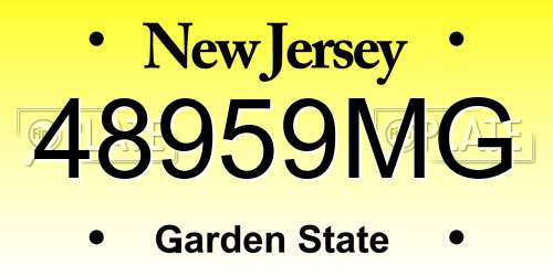 48959MG New Jersey License Plate