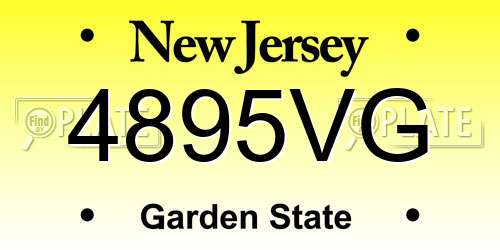 4895VG New Jersey License Plate