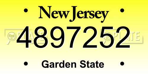 4897252 New Jersey License Plate