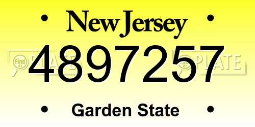 4897257 New Jersey License Plate