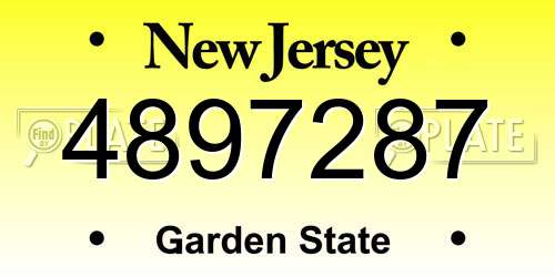 4897287 New Jersey License Plate