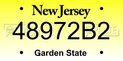 48972B2 New Jersey License Plate