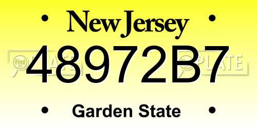 48972B7 New Jersey License Plate