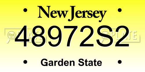 48972S2 New Jersey License Plate