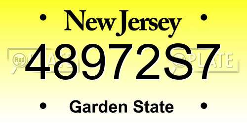 48972S7 New Jersey License Plate