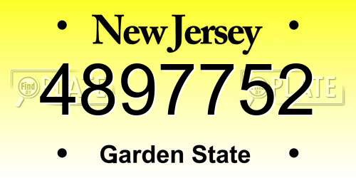 4897752 New Jersey License Plate