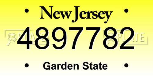 4897782 New Jersey License Plate