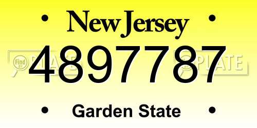 4897787 New Jersey License Plate