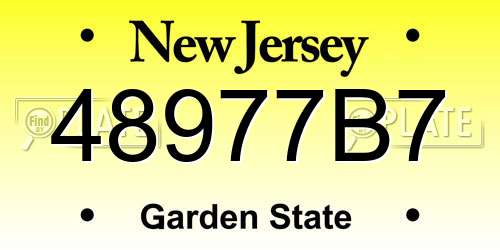 48977B7 New Jersey License Plate