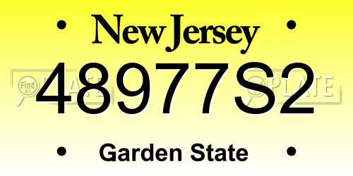 48977S2 New Jersey License Plate
